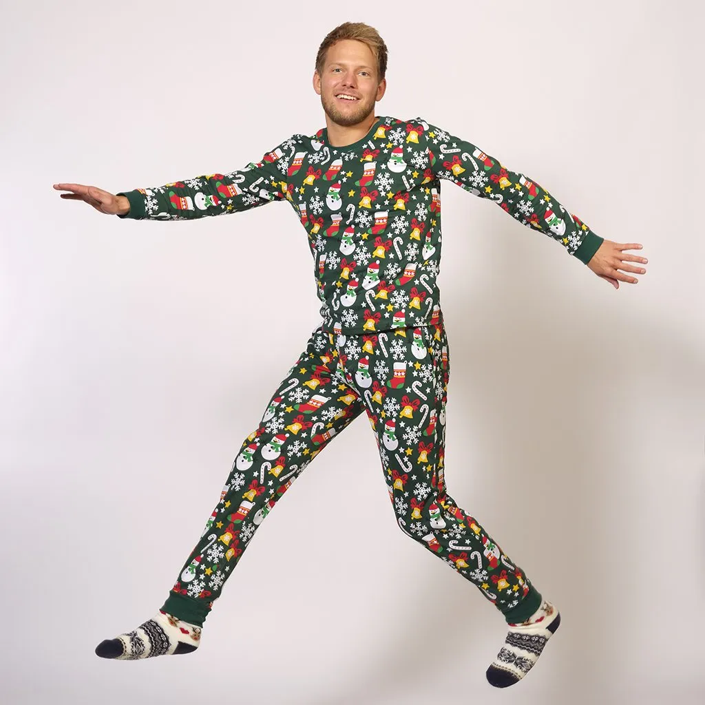 The cozy Christmas pajamas sold by Christmas Sweats