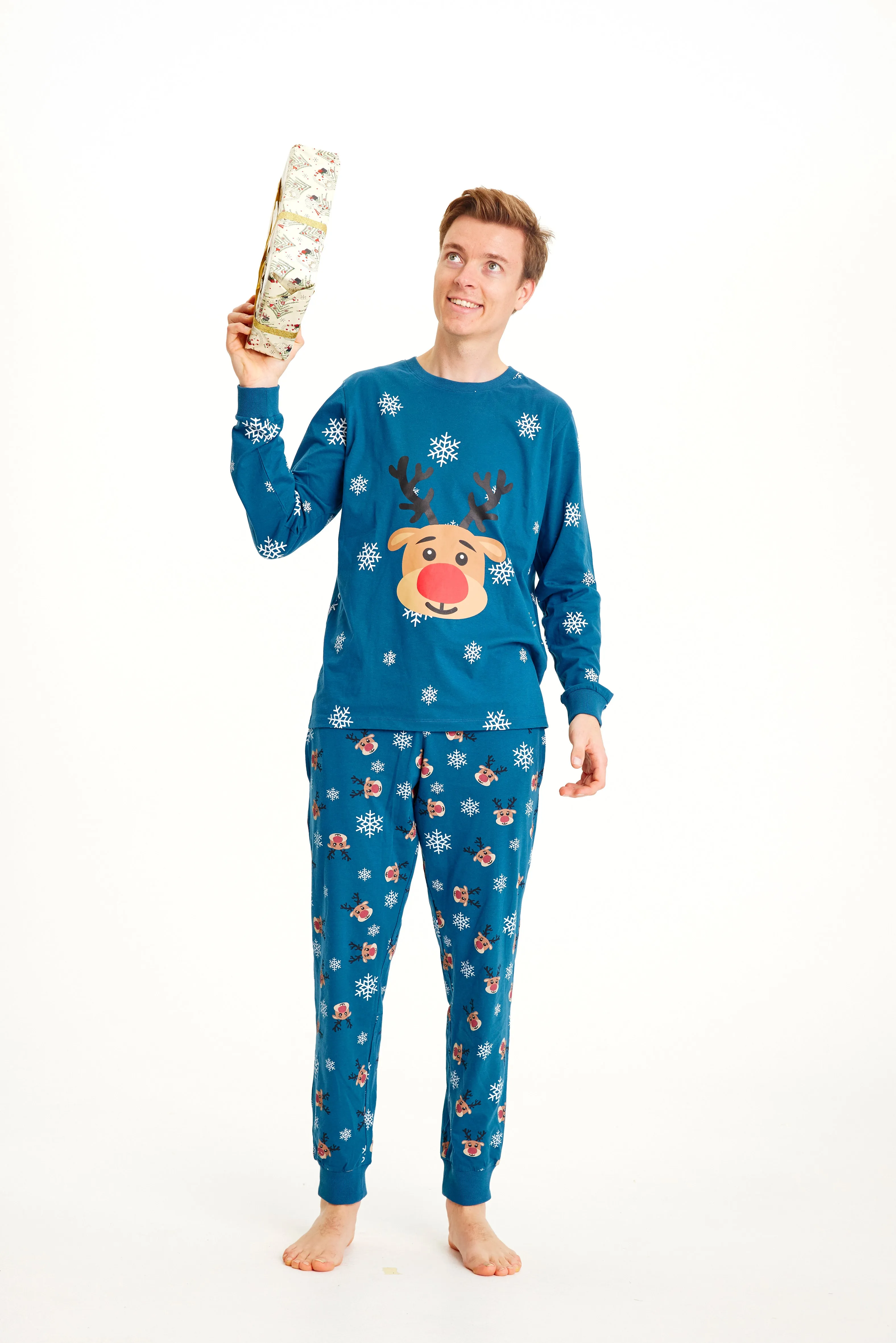 Rudolph's blue Pajamas - Men. sold by Christmas Sweats