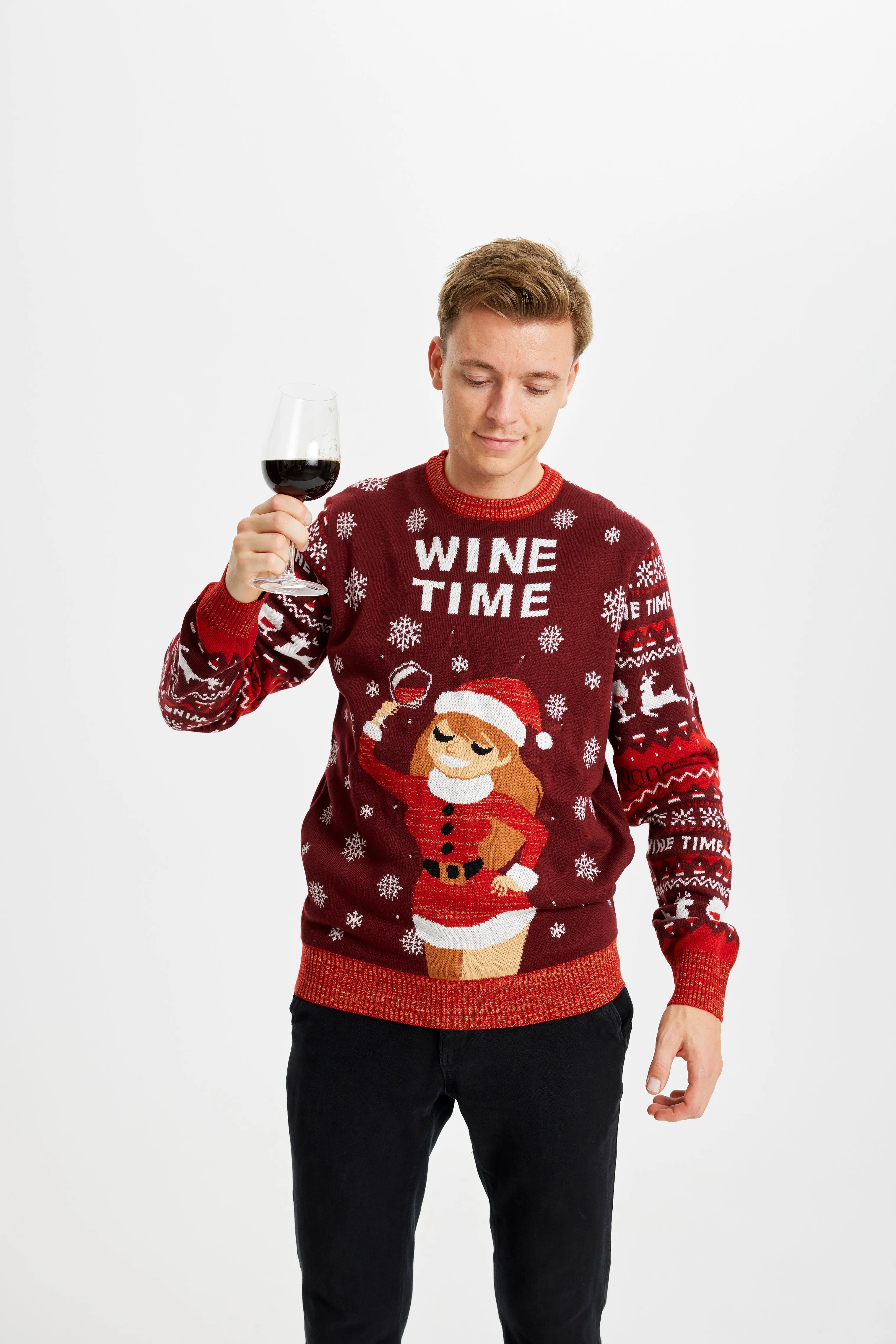 Wine Time Christmas Sweater - Men sold by Christmas Sweats product image thumbnail 2