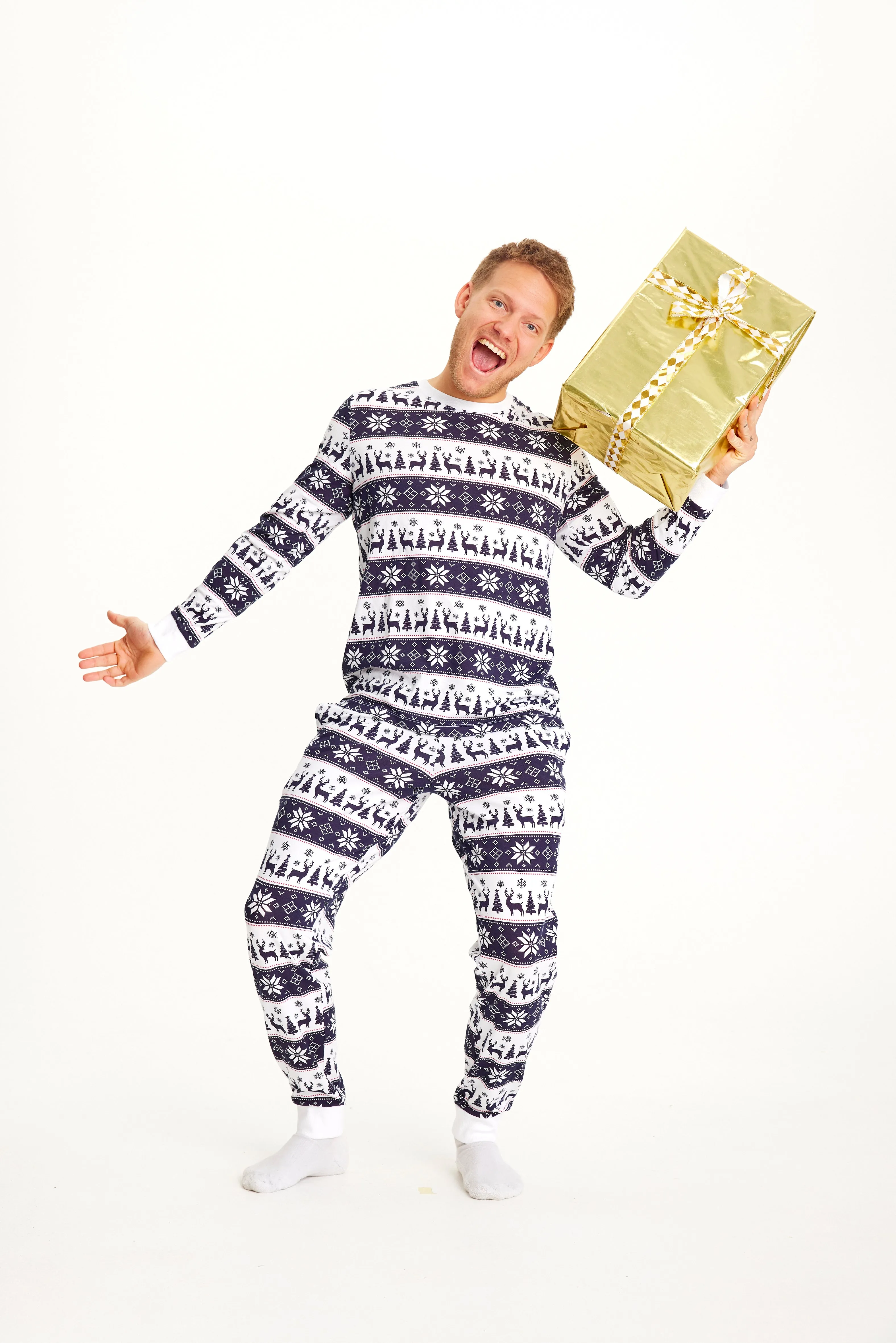 Reindeer pajamas navy - Men sold by Christmas Sweats product image thumbnail 2