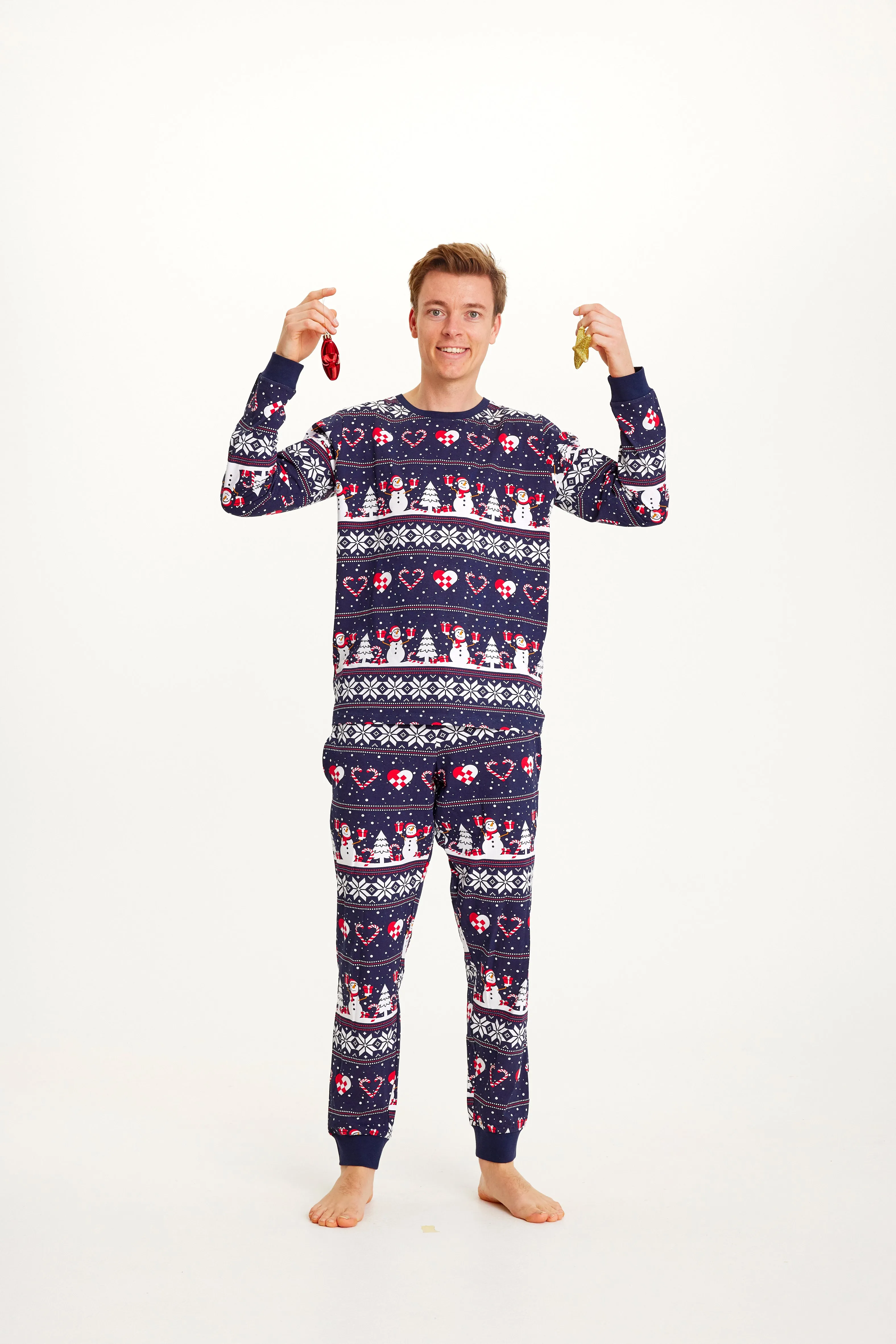 Christmas heart Pajamas navy - Men. sold by Christmas Sweats
