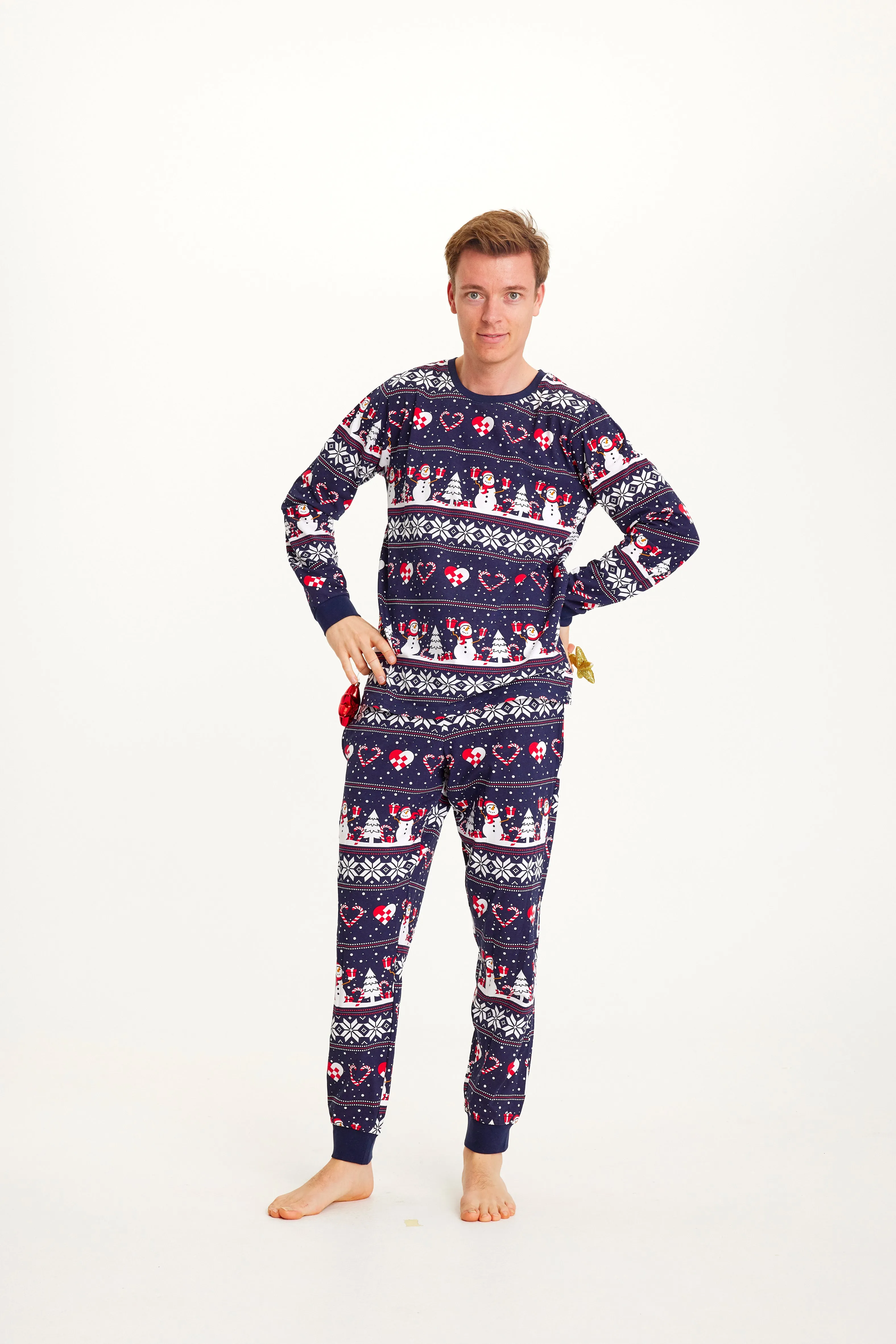 Christmas heart Pajamas navy - Men. sold by Christmas Sweats product image thumbnail 2