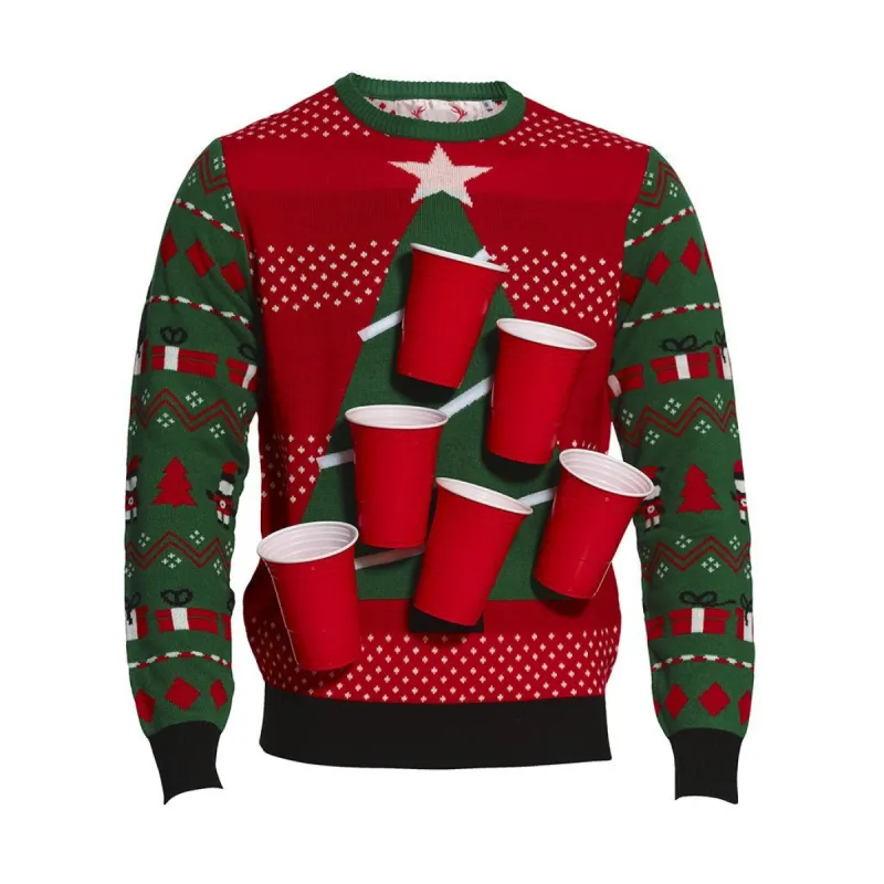 The Beer Pong Christmas Sweater sold by Christmas Sweats