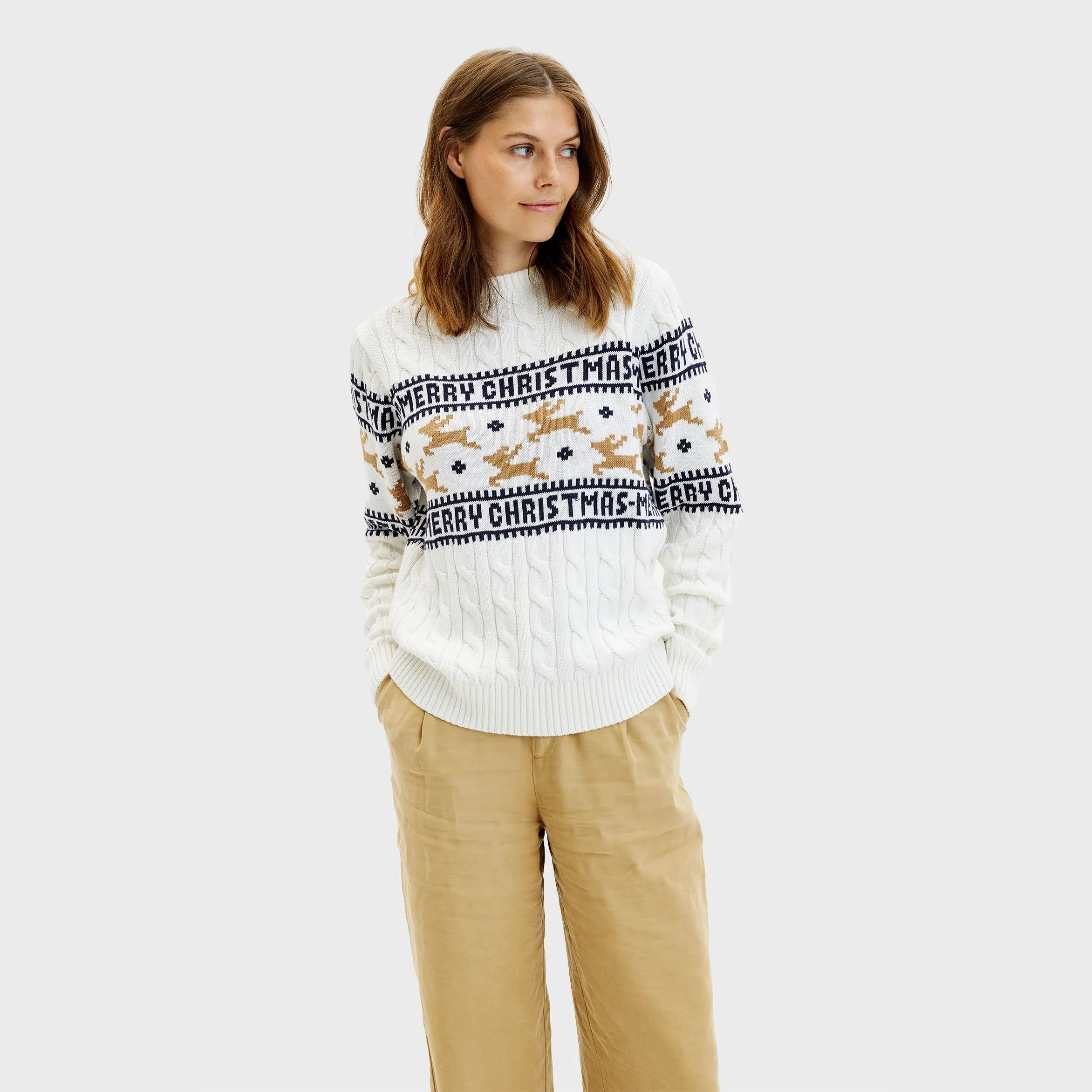 The Elegant White Christmas Sweater – Women sold by Christmas Sweats product image thumbnail 3