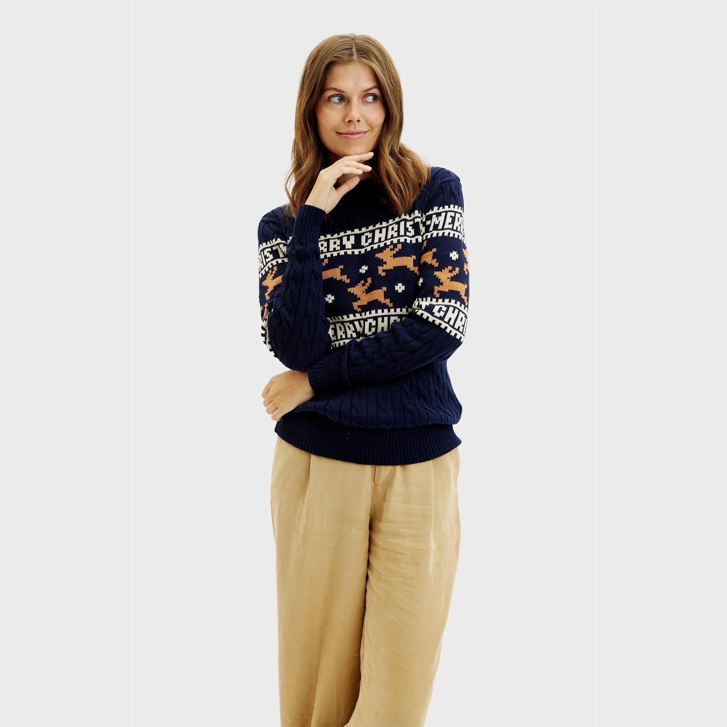 The Elegant Blue Christmas Sweater – Women sold by Christmas Sweats product image thumbnail 3