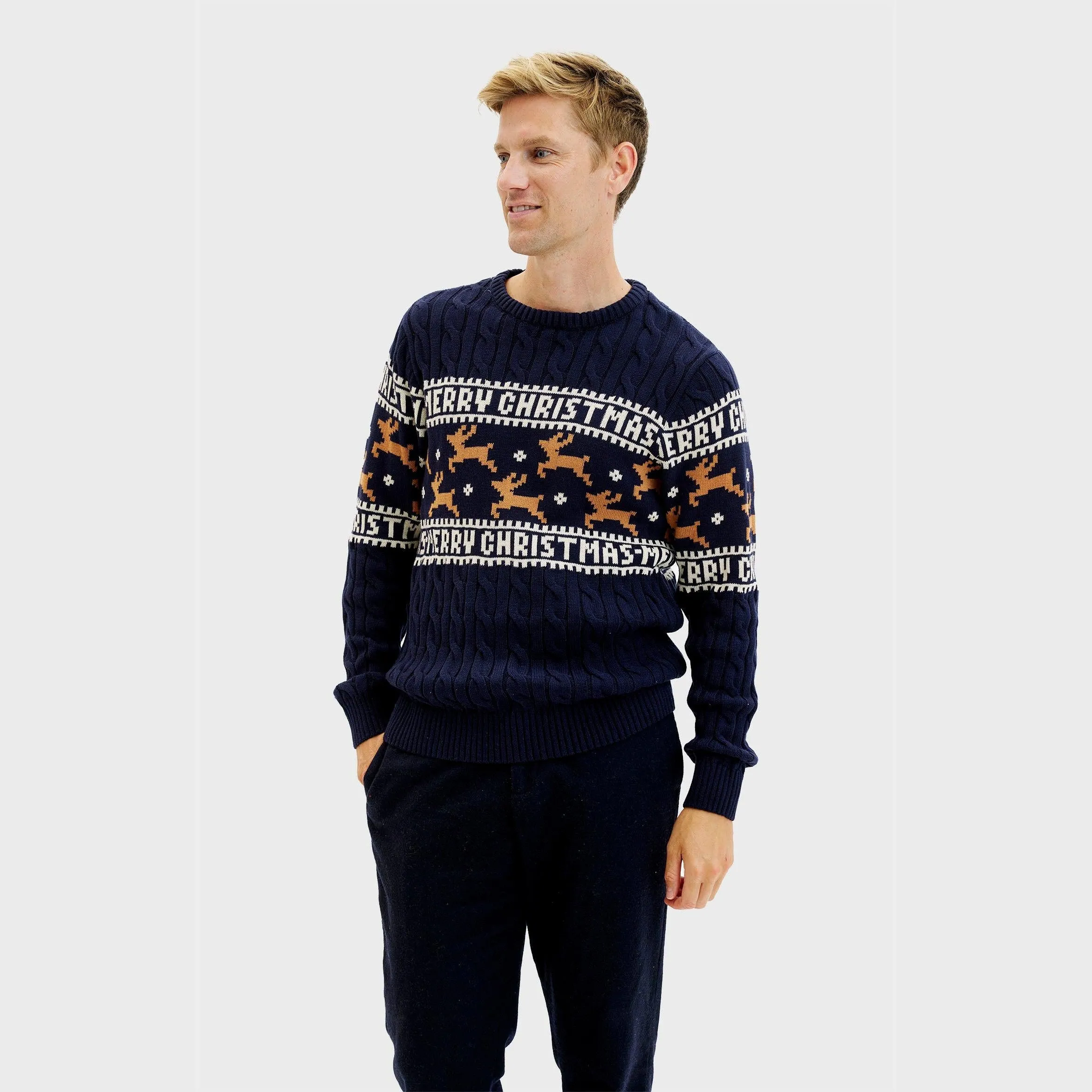 The Elegant Blue Christmas Sweater – Men sold by Christmas Sweats product image thumbnail 3