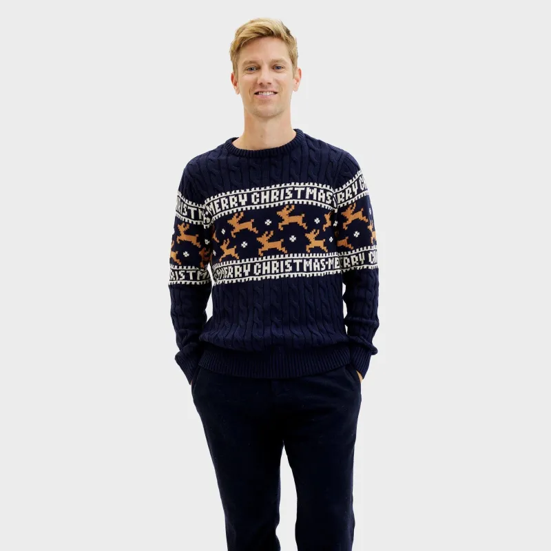 The Elegant Blue Christmas Sweater – Men sold by Christmas Sweats