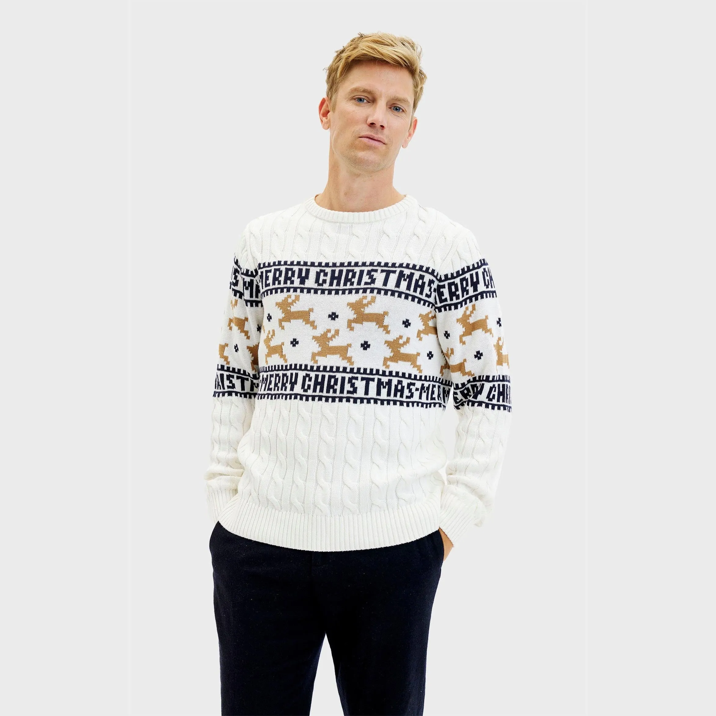 The Elegant White Christmas Sweater – Men sold by Christmas Sweats product image thumbnail 3