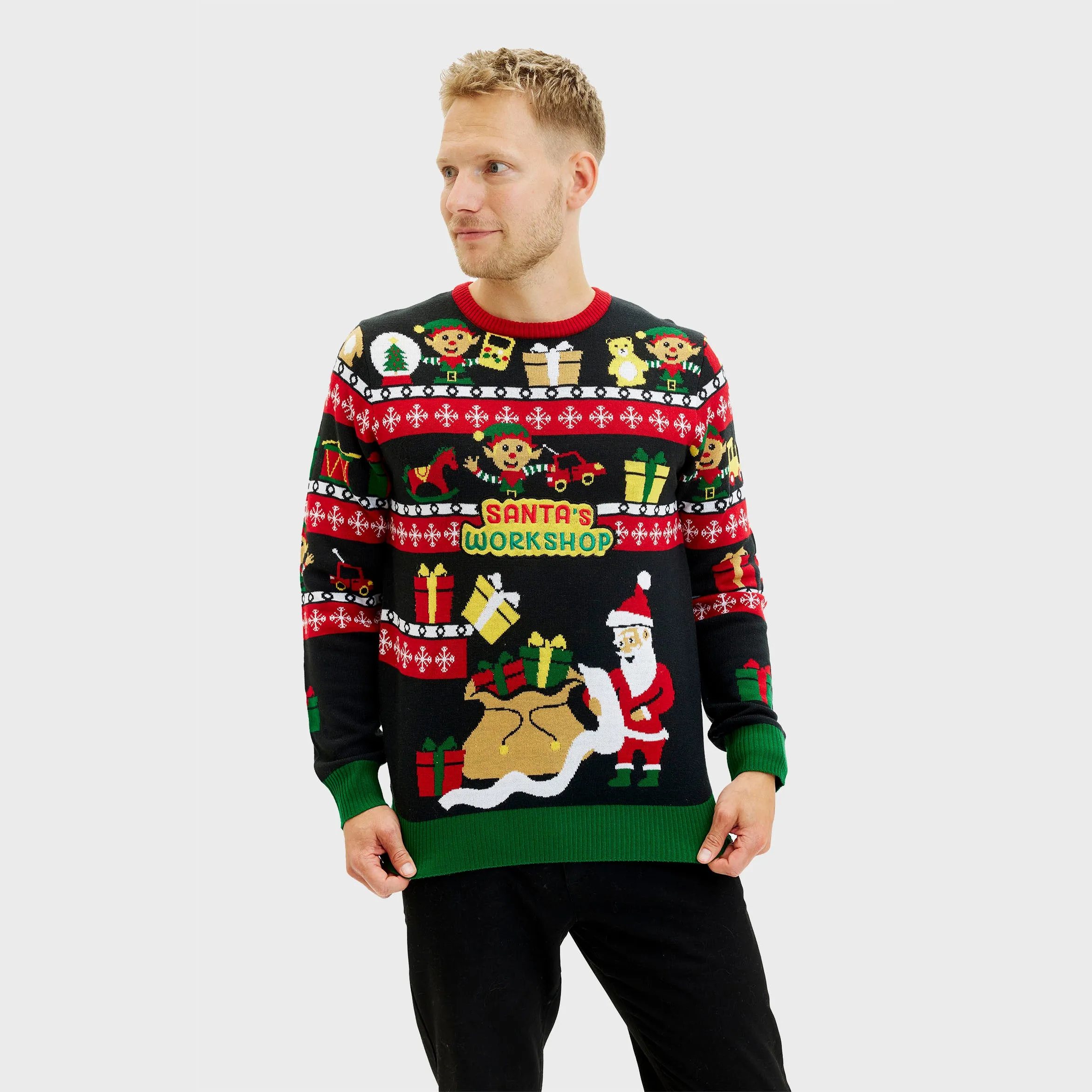 Santa’s Workshop Sweater - Men sold by Christmas Sweats product image thumbnail 3