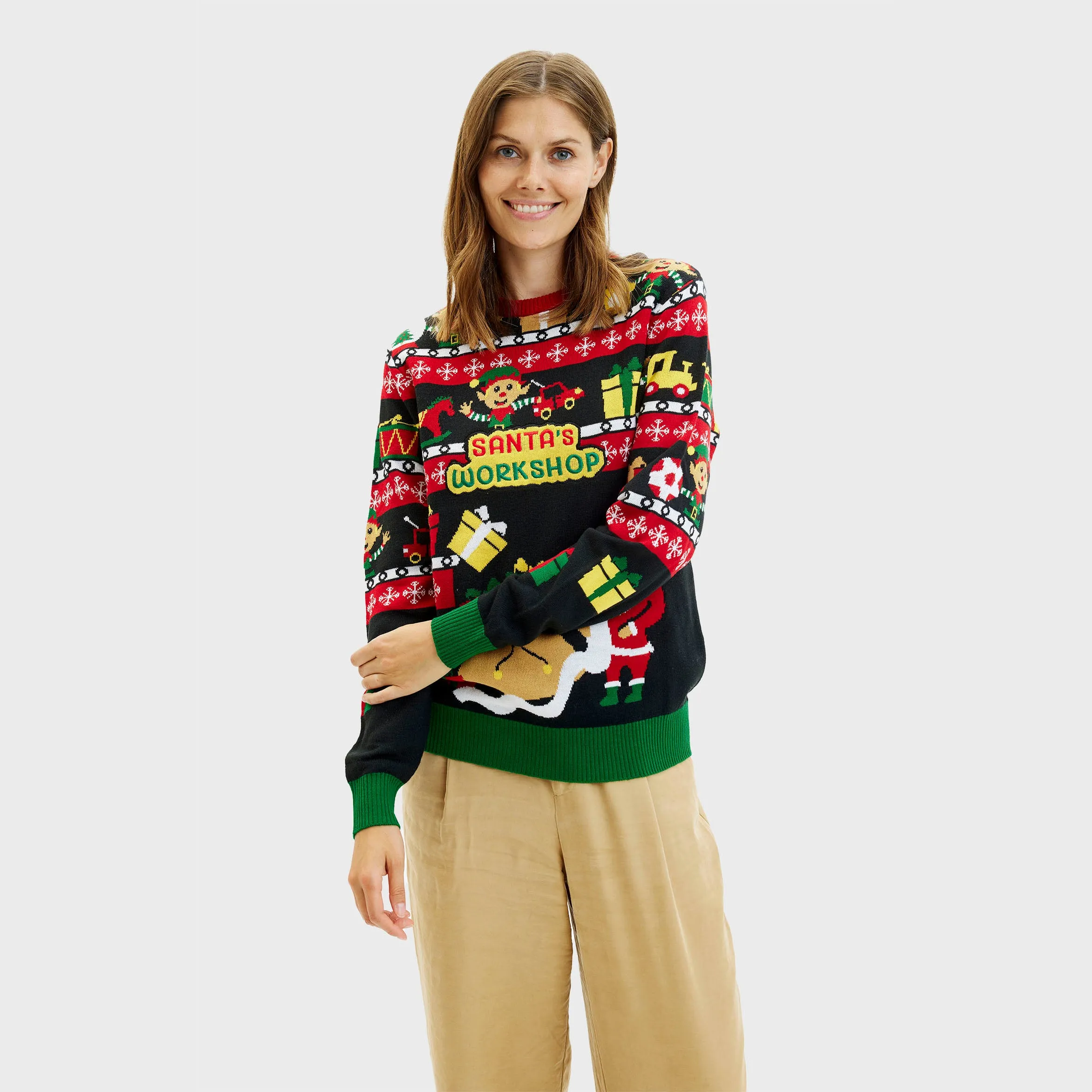 Santa’s Workshop Sweater - Woman sold by Christmas Sweats
