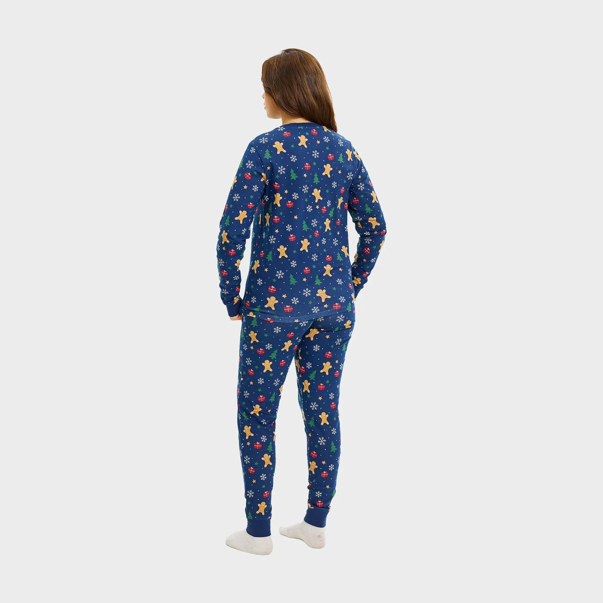Gingerbread Christmas Pyjamas Navy - Women sold by Christmas Sweats product image thumbnail 4