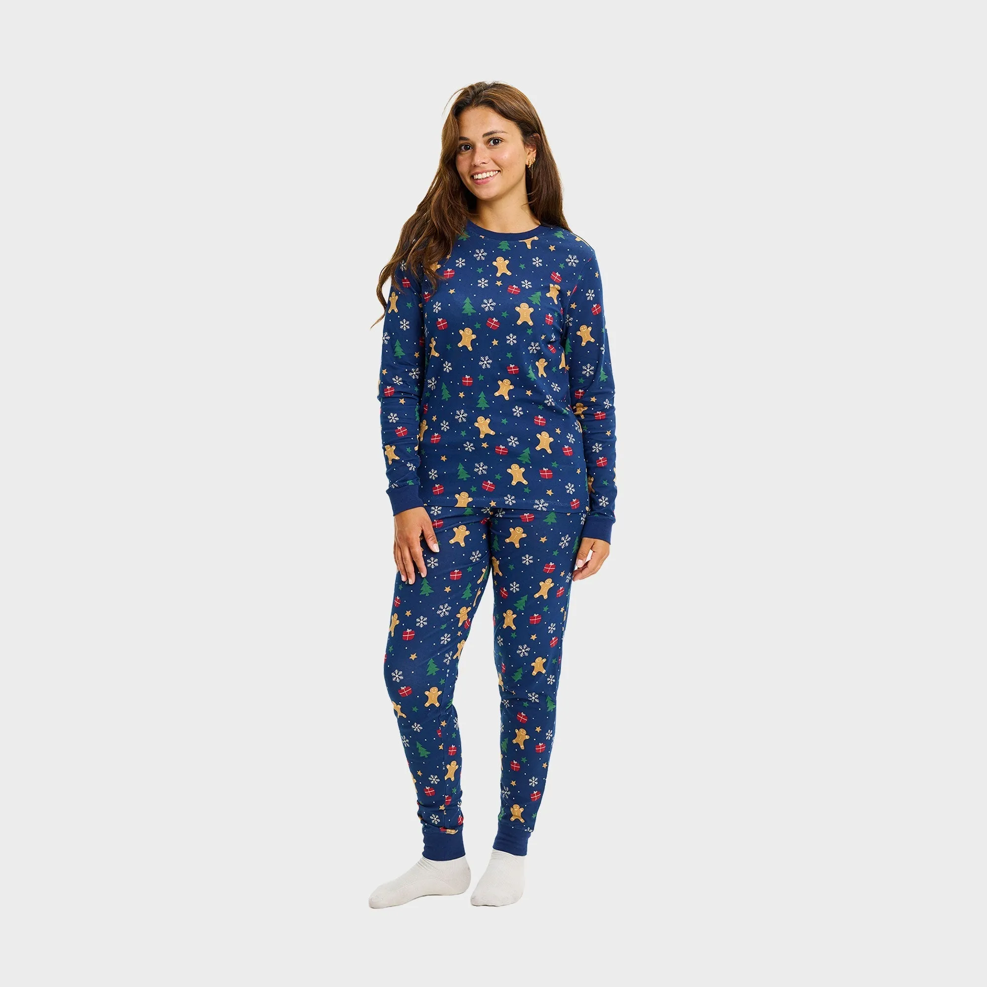 Gingerbread Christmas Pyjamas Navy - Women sold by Christmas Sweats product image thumbnail 5