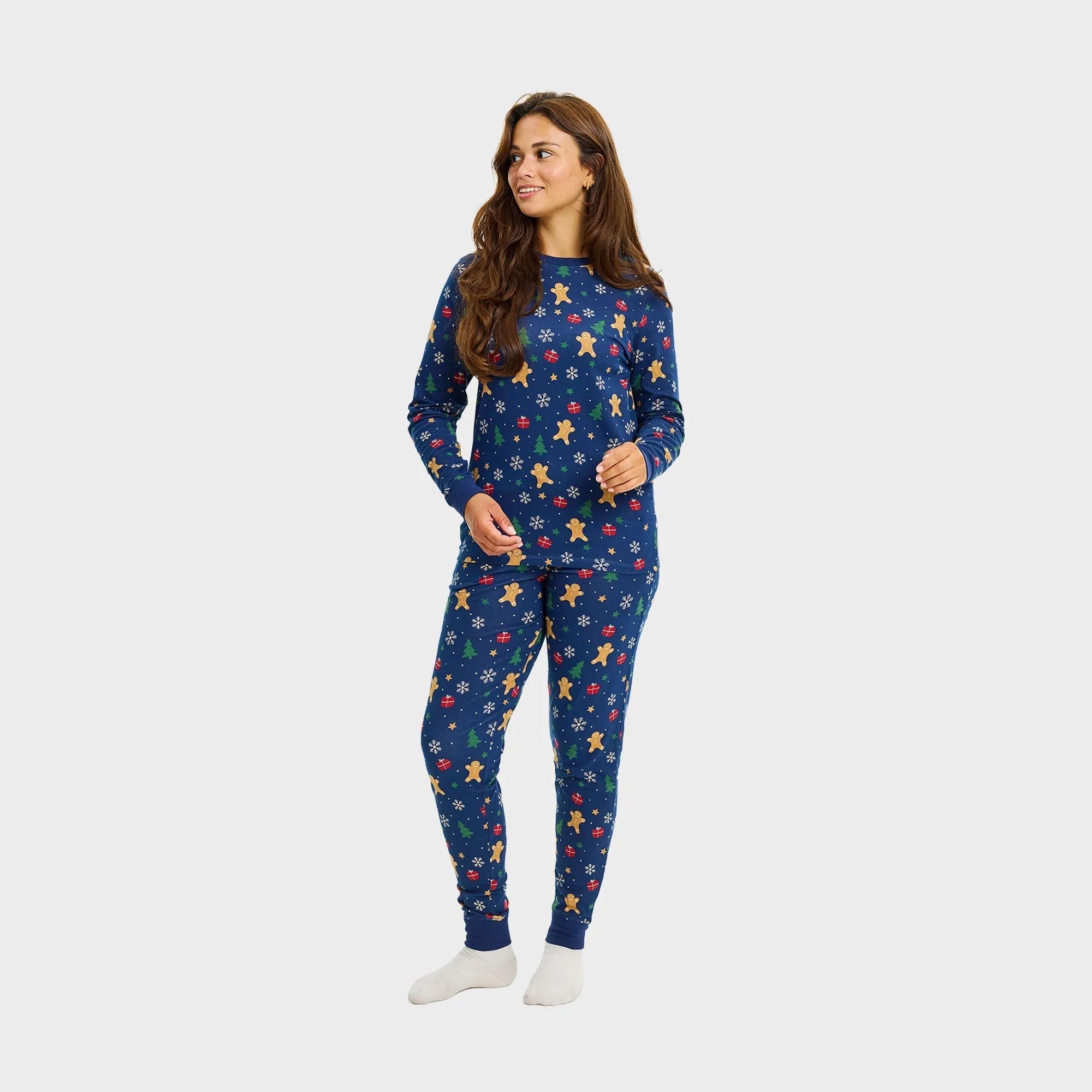 Gingerbread Christmas Pyjamas Navy - Women sold by Christmas Sweats product image thumbnail 3