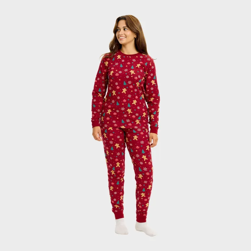 Gingerbread Christmas Pyjamas Red - Women made by Christmas Sweats
