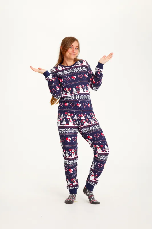 Christmas heart Pajamas navy - Women. sold by Christmas Sweats