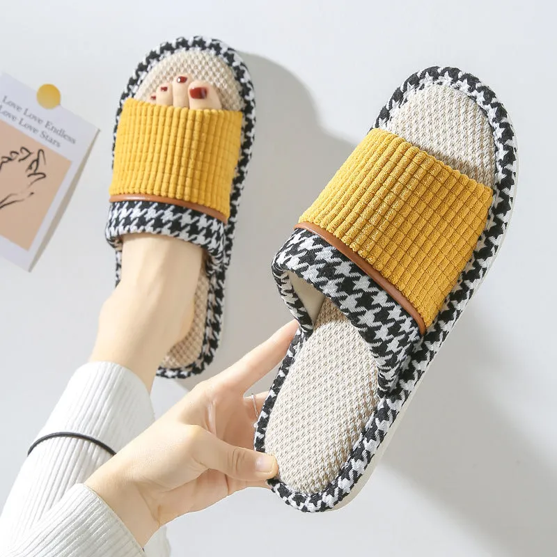 Linen Slippers Women's Indoor Home Leisure Sweat-absorbing Breathable Non-slip sold by Cloud Walker Slippers product image thumbnail 5