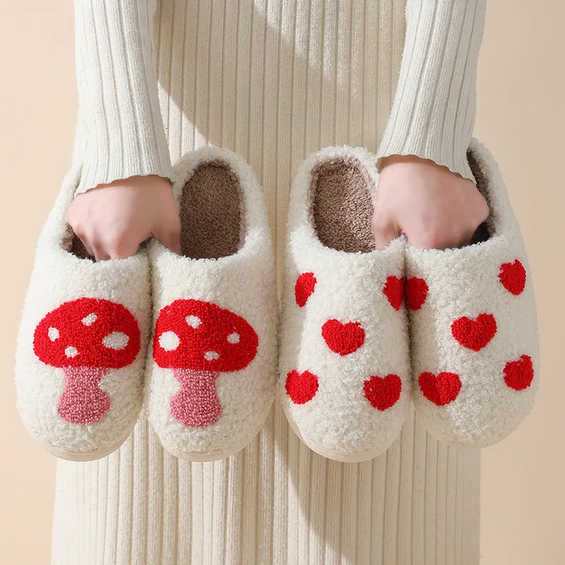 Plush Home Slippers Cartoon Love Style sold by Cloud Walker Slippers