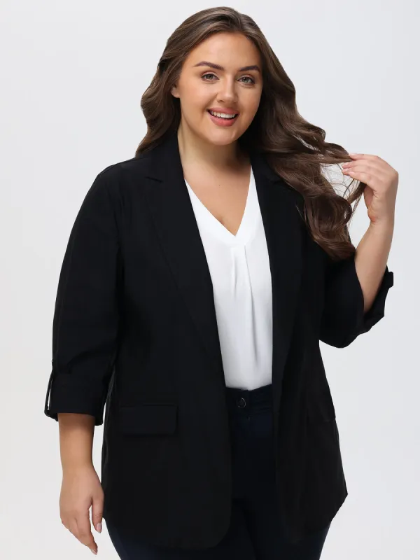 Plus Rolled Sleeve Blazer sold by Daily Thread