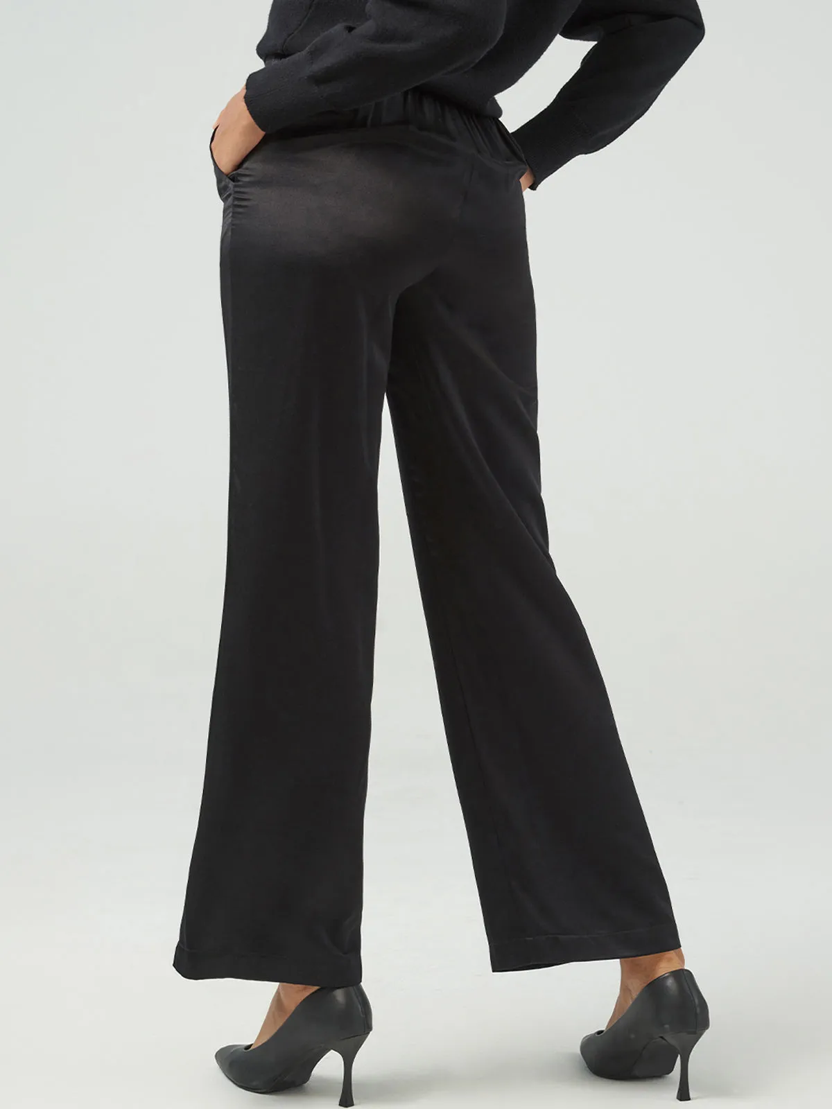 Mid-Rise Wide Leg Satin Pants sold by Daily Thread product image thumbnail 4