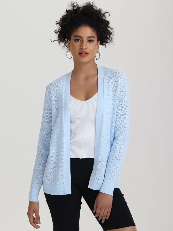 Chevron Pointelle Open Cardigan sold by Daily Thread