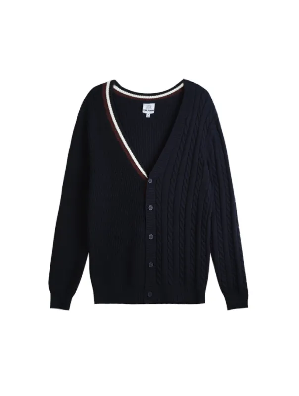 Tipped Mixed Stitch Cardigan sold by Daily Thread