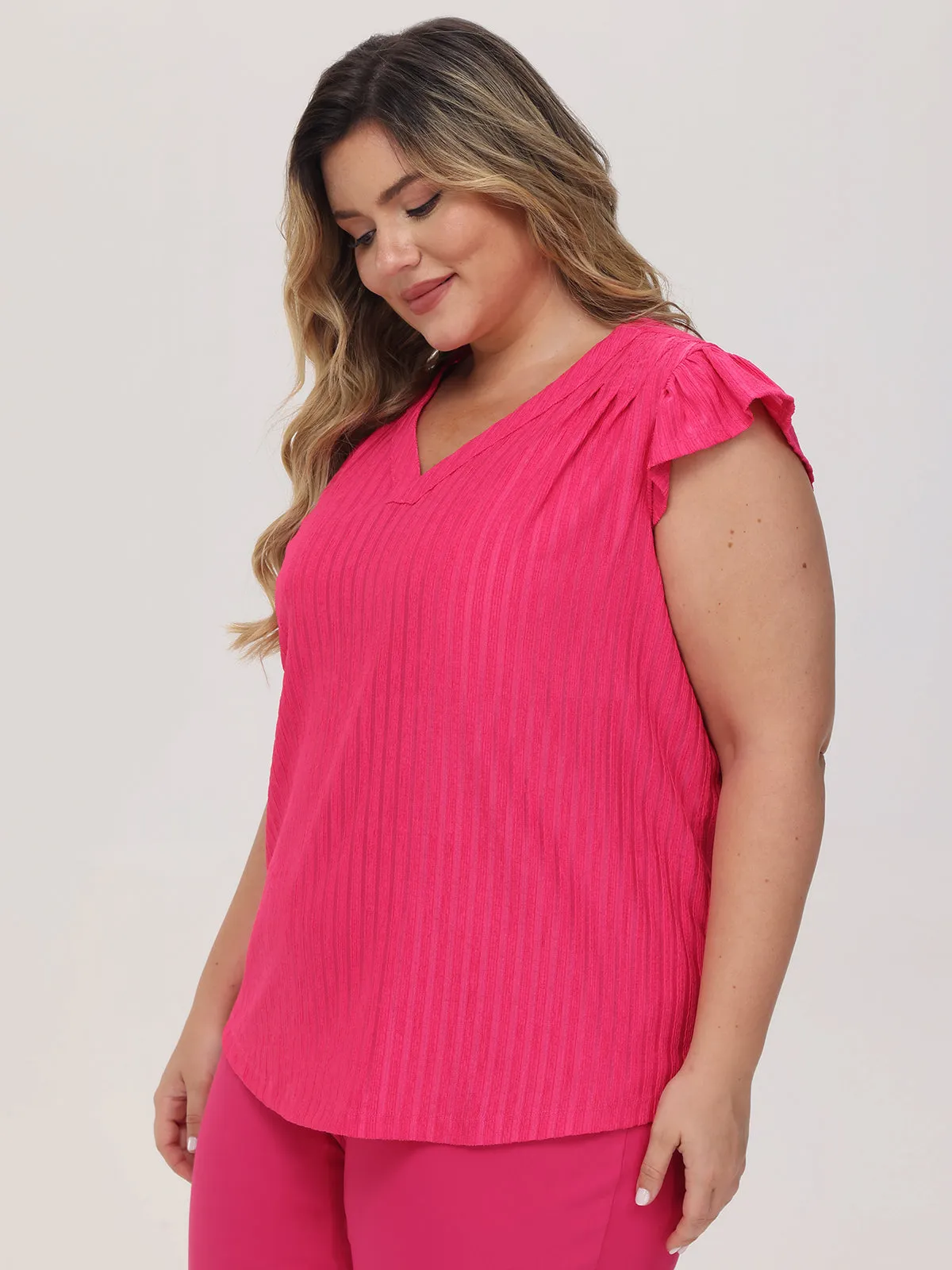 Plus Flutter Sleeve Knit Top sold by Daily Thread product image thumbnail 2