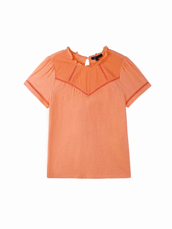 Embroidered Yoke Tee sold by Daily Thread
