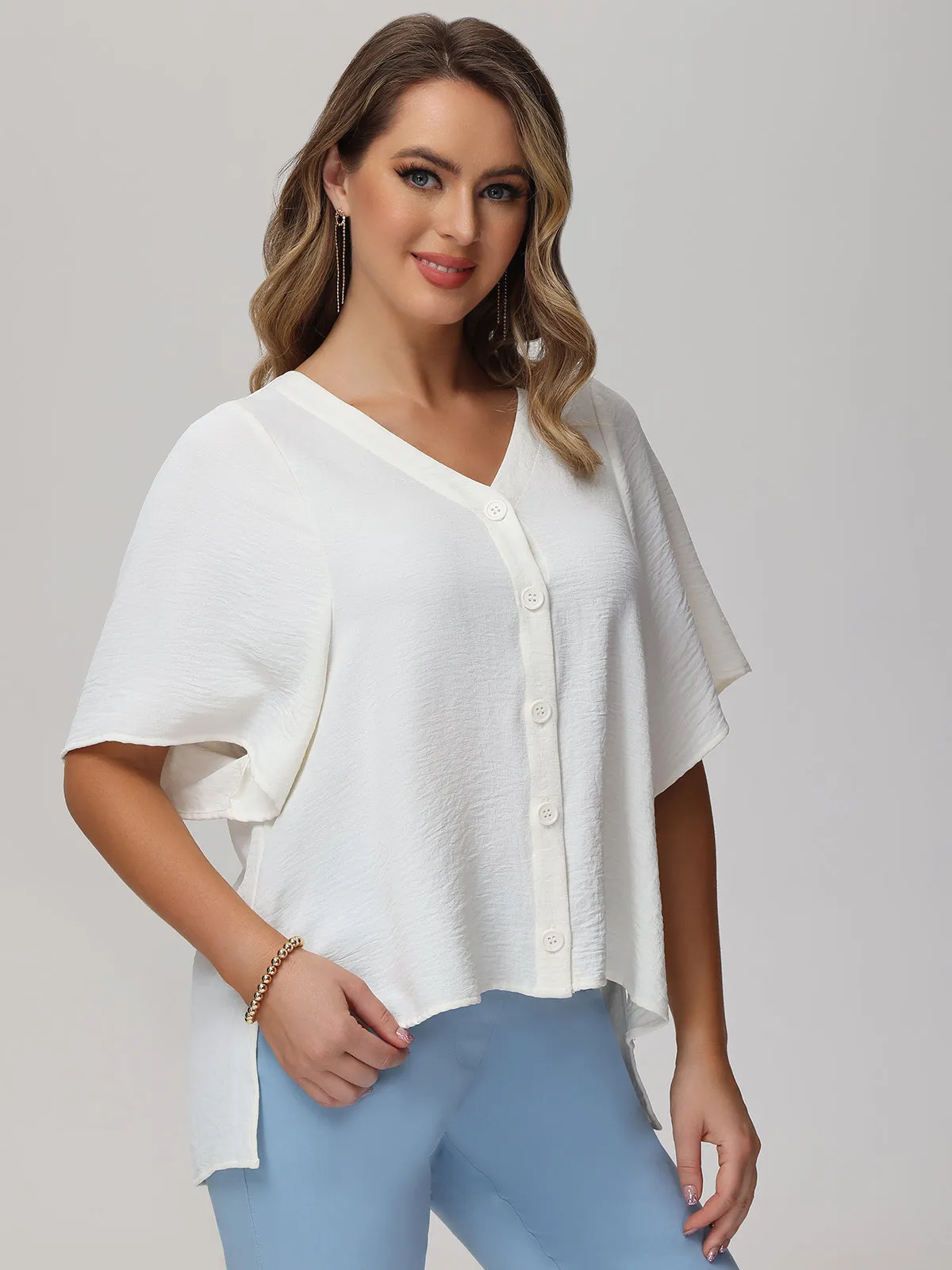 Button Front blouse sold by Daily Thread