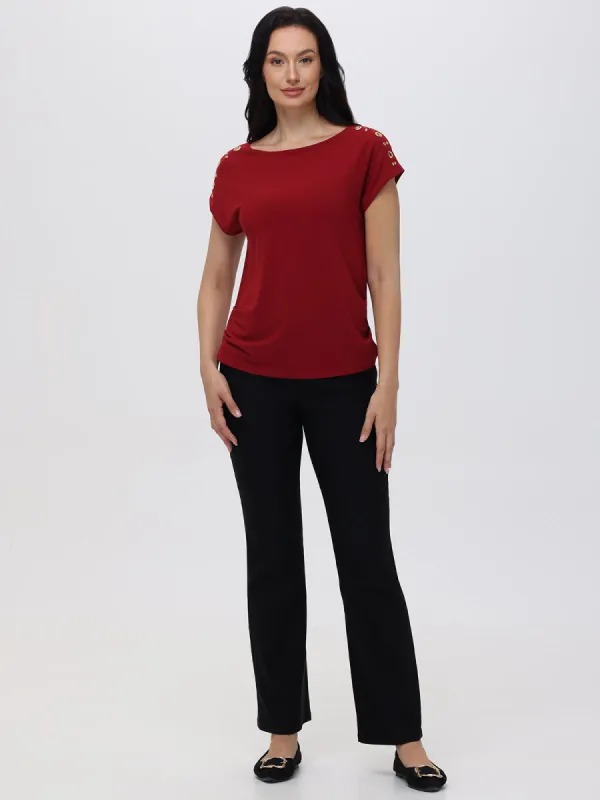 Luxe Stretch Barely Bootcut Pull-On Millennium Pants sold by Daily Thread