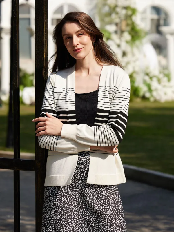 Stripe Open Front Cardigan sold by Daily Thread