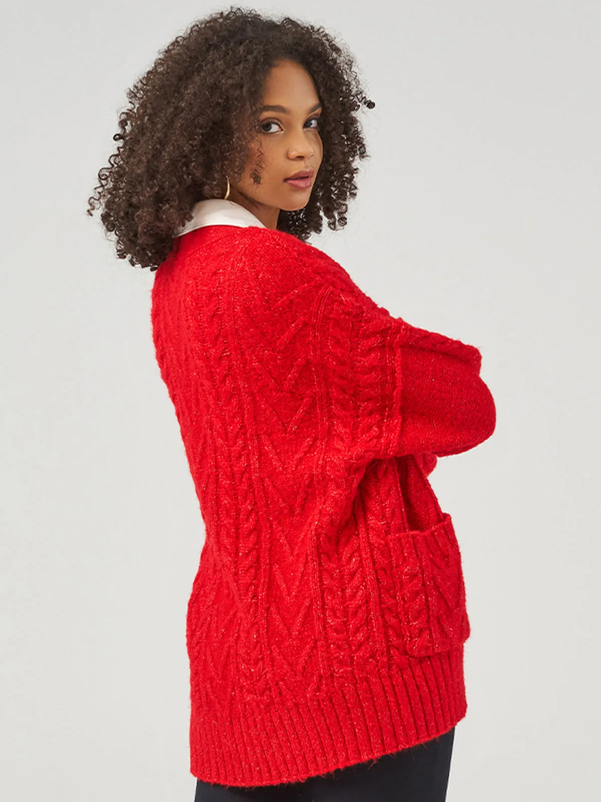 Cable Cardigan sold by Daily Thread product image thumbnail 3