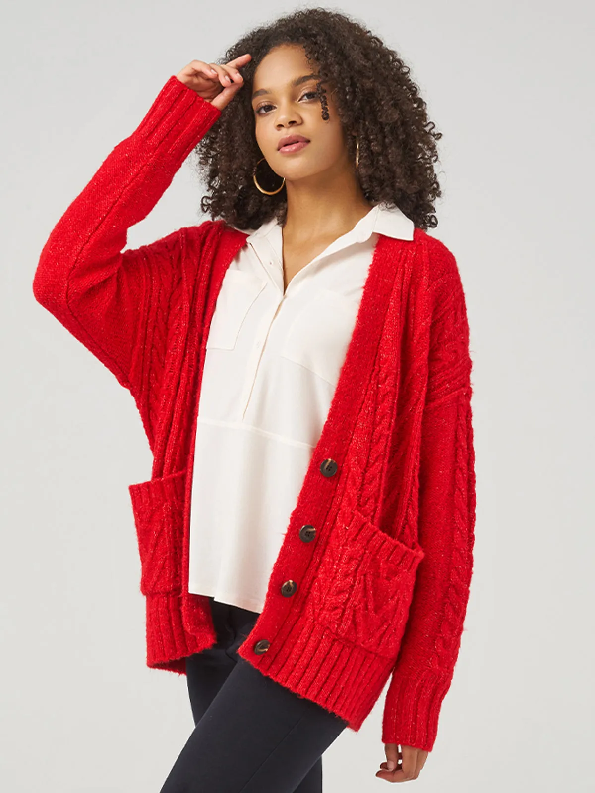 Cable Cardigan sold by Daily Thread product image thumbnail 2