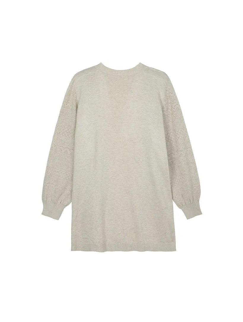 Pointelle Sleeve Open Cardigan sold by Daily Thread product image thumbnail 4