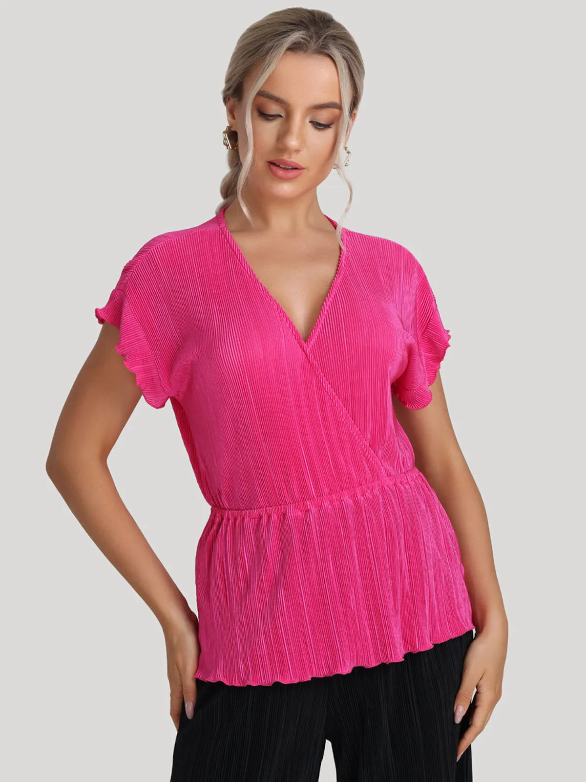 Flutter Sleeve Wrap Top sold by Daily Thread product image thumbnail 2