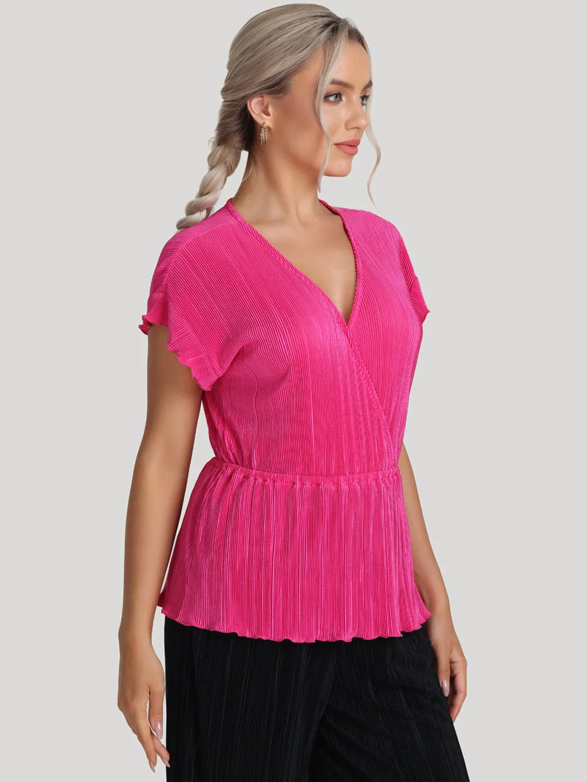 Flutter Sleeve Wrap Top sold by Daily Thread product image thumbnail 4