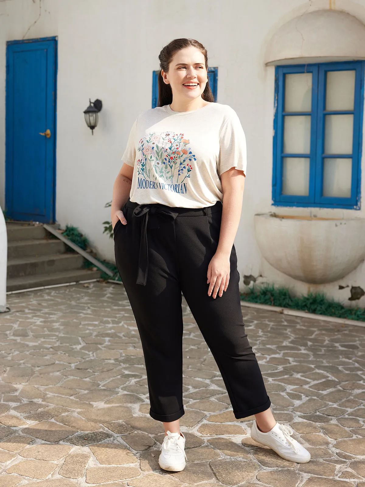 Plus Pull-On Tie Waist Pants sold by Daily Thread product image thumbnail 2