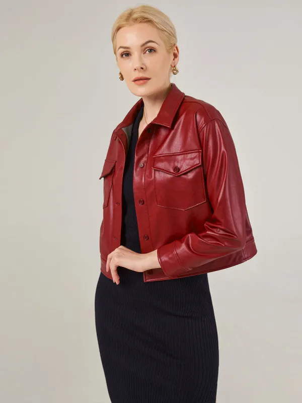Faux Leather Shacket sold by Daily Thread