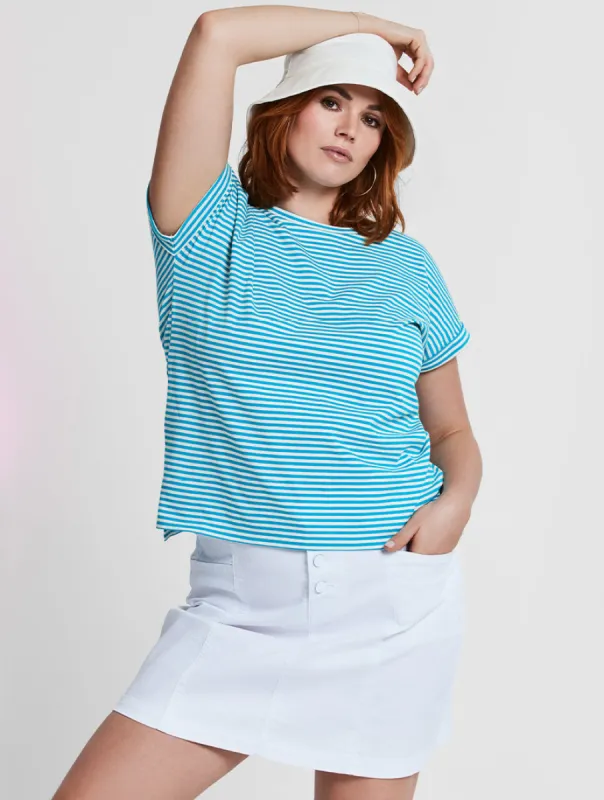 Stripe Crewneck Dolman Tee sold by Daily Thread