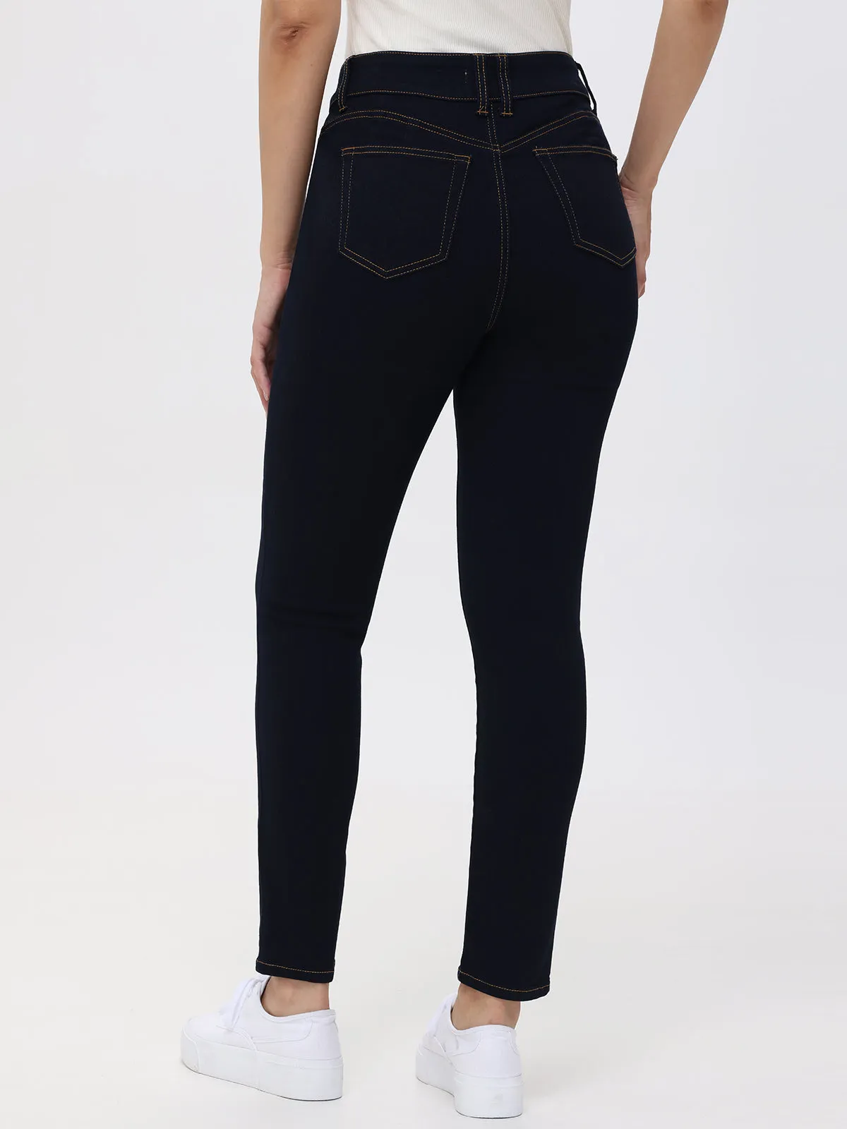 Petite Skinny High Rise Jean In Dark Wash sold by Daily Thread product image thumbnail 4