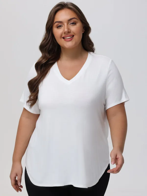 Plus V-Neck Short Sleeve Tee sold by Daily Thread