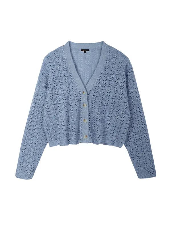 Button-Up Pointelle Cardigan sold by Daily Thread