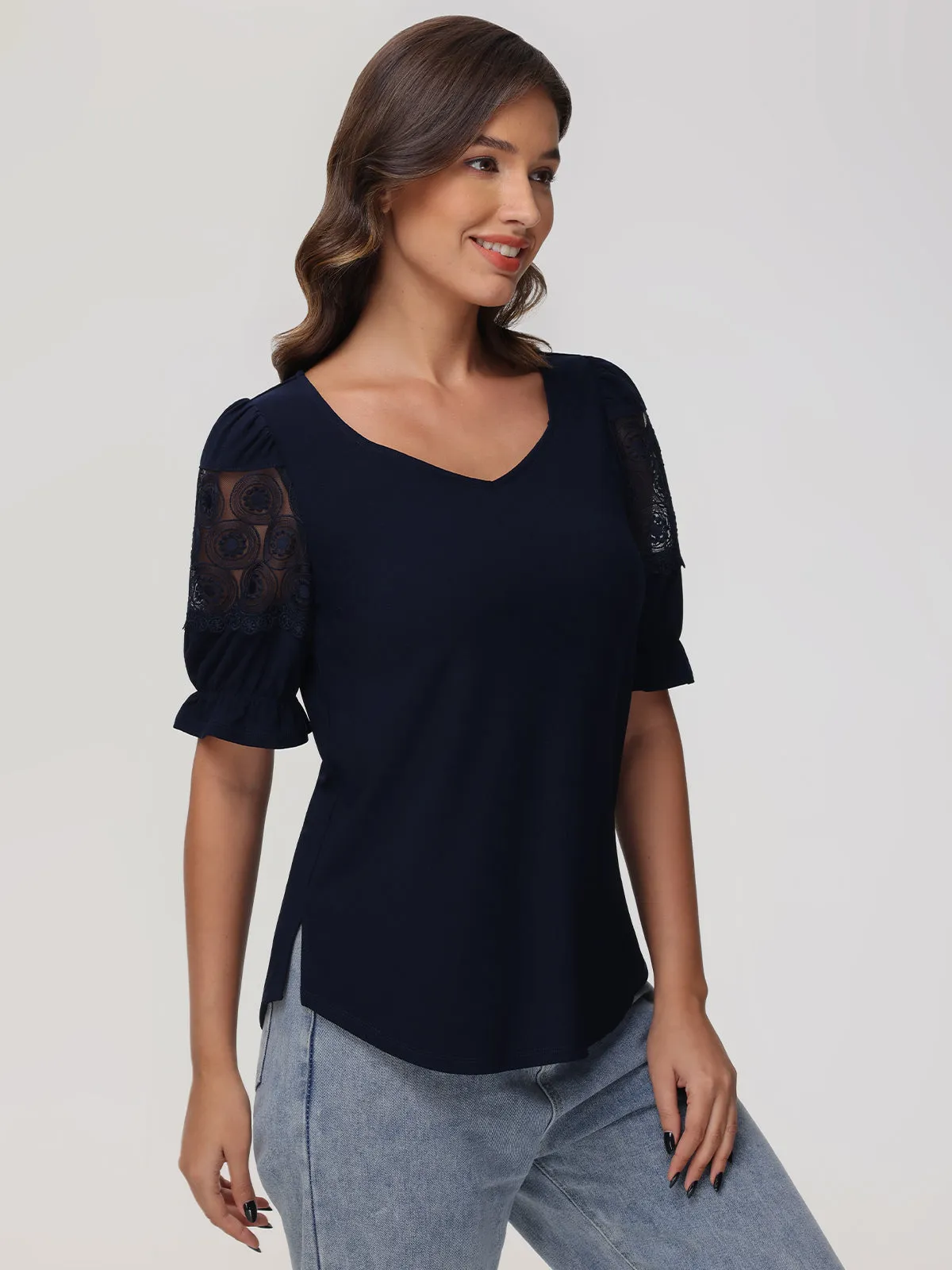 Lace Puff Sleeve Top sold by Daily Thread product image thumbnail 2