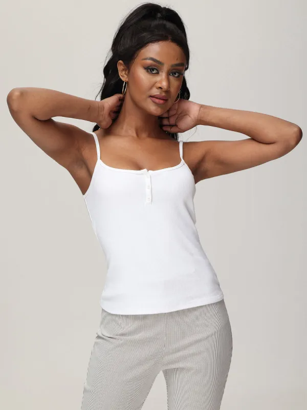 Rib Button Front Camisole sold by Daily Thread