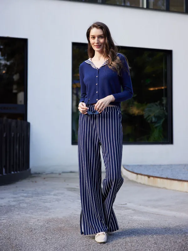 High-Rise Stripe Wide Leg Pants sold by Daily Thread
