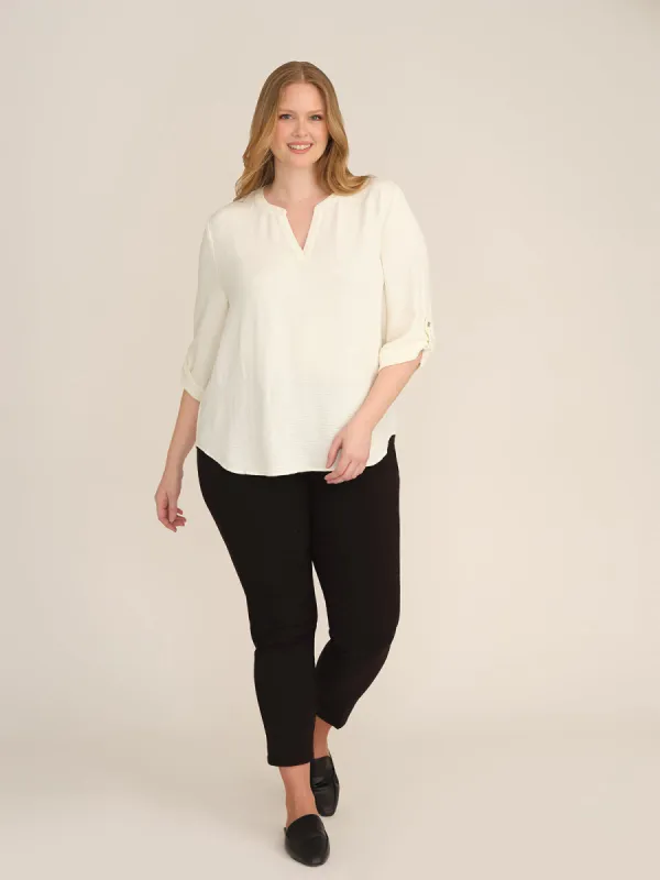 Plus 3/4 Sleeve Popover Blouse sold by Daily Thread
