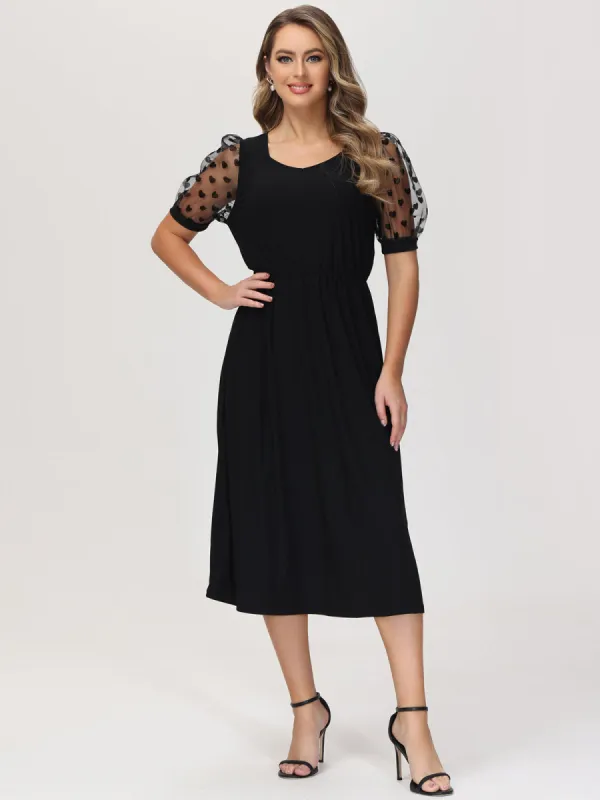 Puff Sleeve Midi Dress sold by Daily Thread