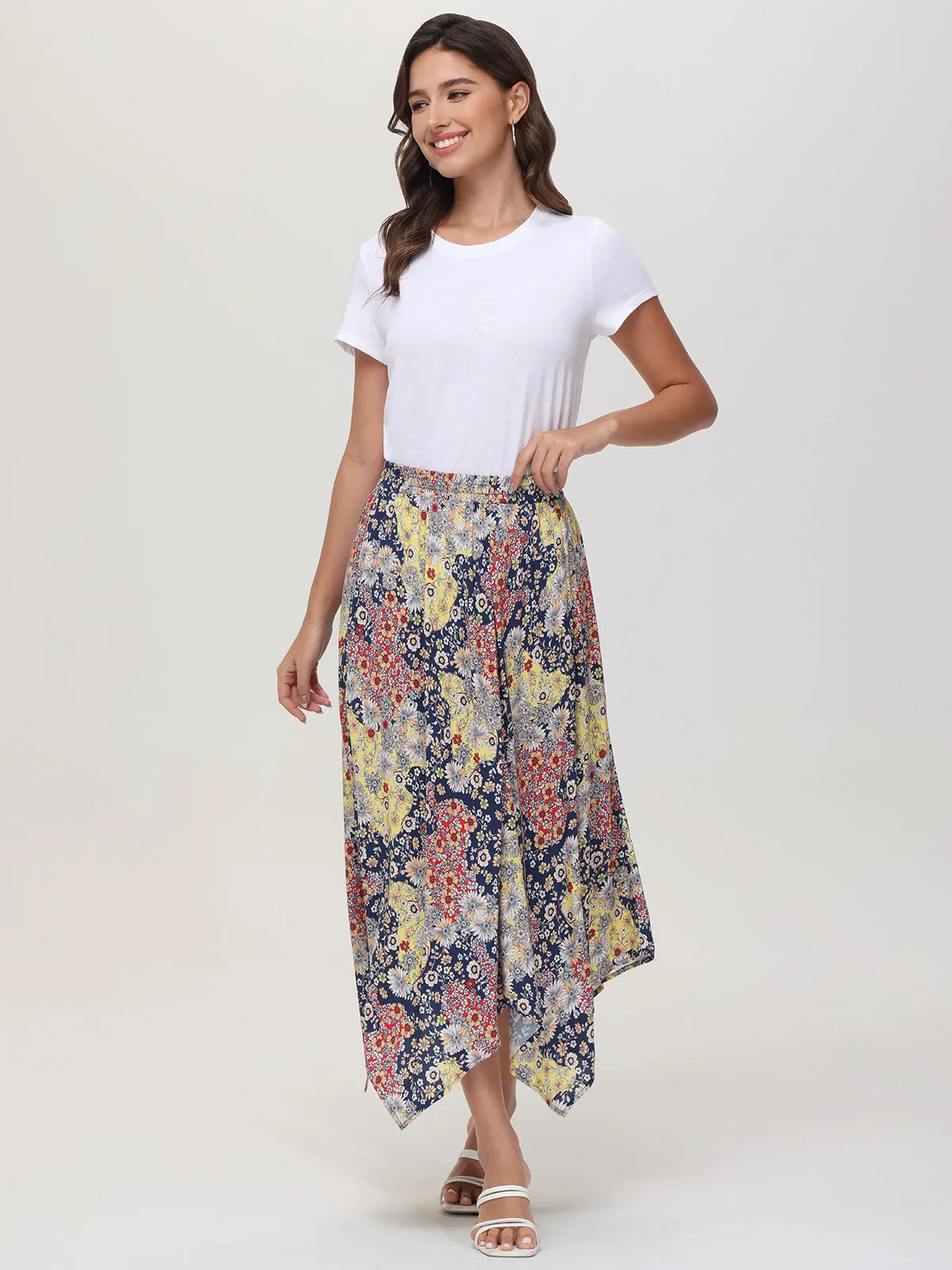 Floral Handkerchief Hem Maxi Skirt sold by Daily Thread product image thumbnail 5