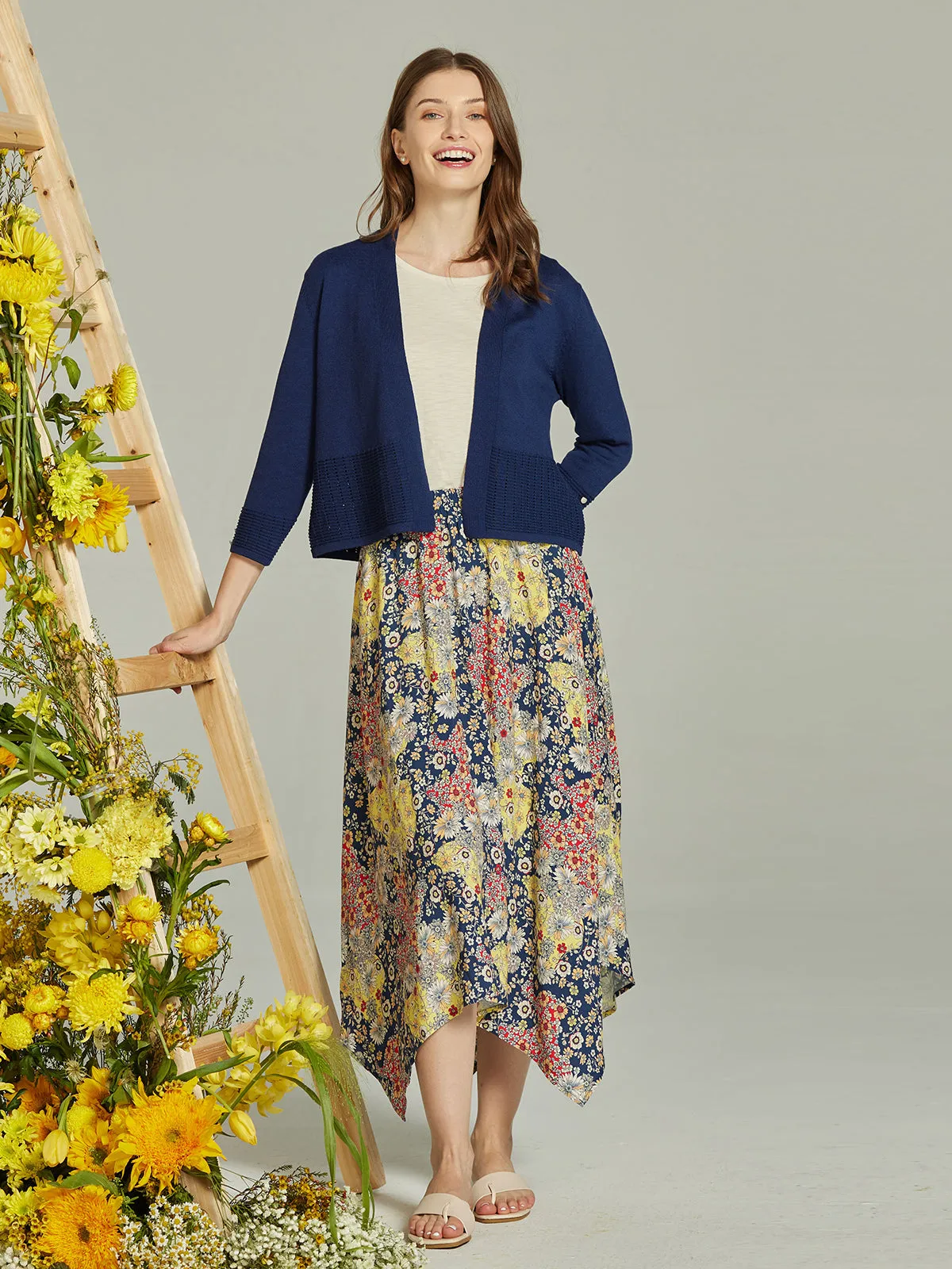 Floral Handkerchief Hem Maxi Skirt sold by Daily Thread product image thumbnail 3