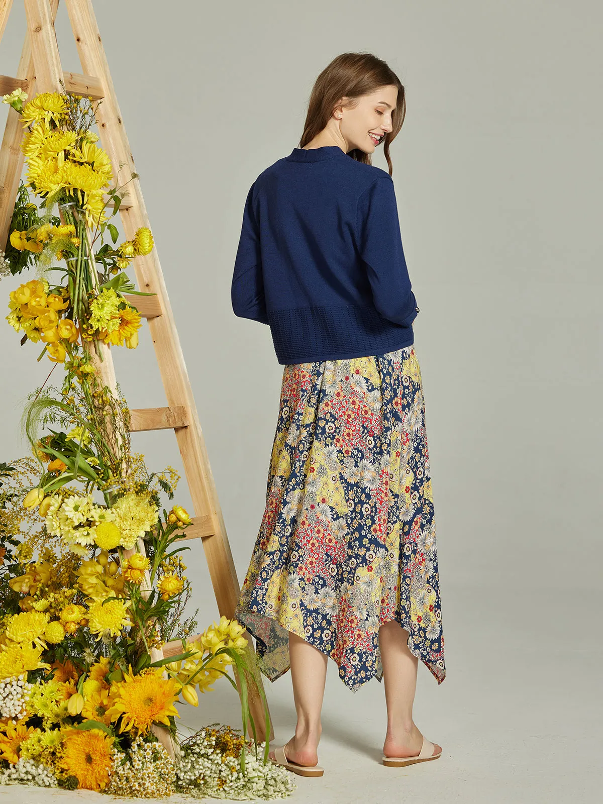 Floral Handkerchief Hem Maxi Skirt sold by Daily Thread product image thumbnail 4