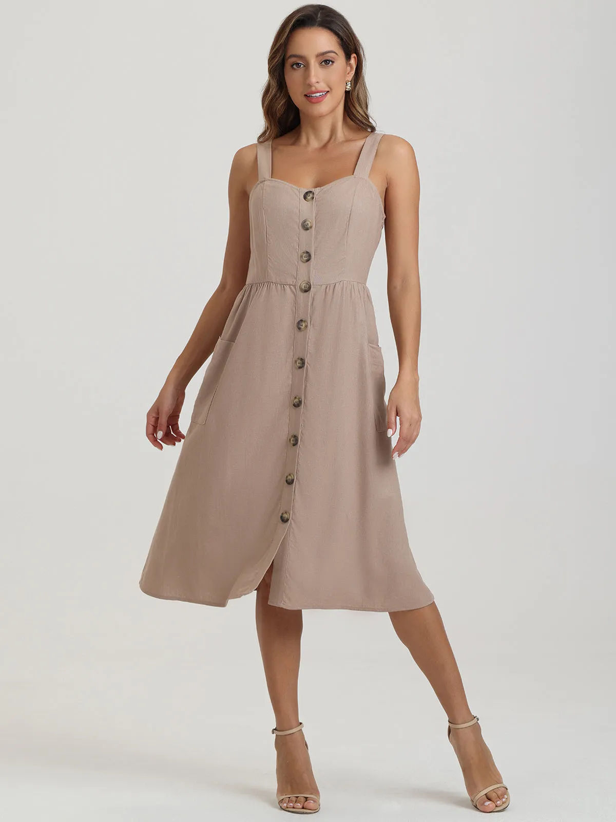 Button Front Midi Dress sold by Daily Thread